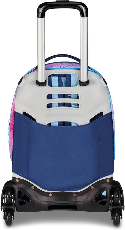 Trolley Lilo & Stitch Scuola Jack 3 Ruote, Blu, Zaino Con Carrello Sganciabile