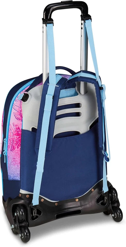 Trolley Lilo & Stitch Scuola Jack 3 Ruote, Blu, Zaino Con Carrello Sganciabile