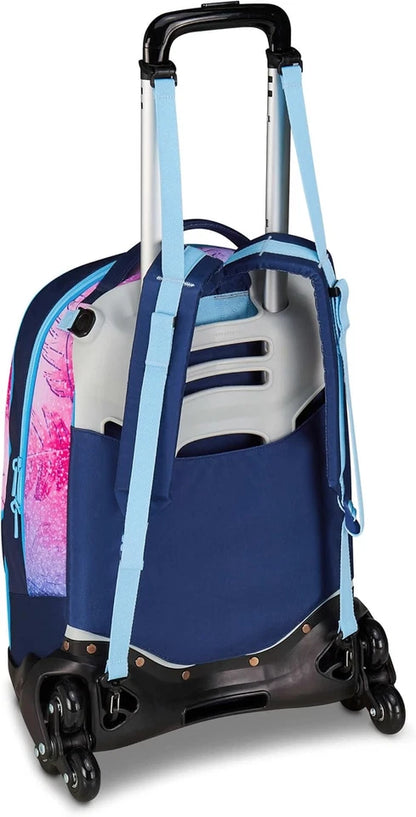 Trolley Lilo & Stitch Scuola Jack 3 Ruote, Blu, Zaino Con Carrello Sganciabile